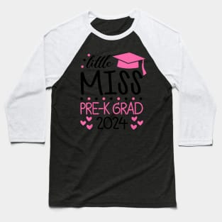 Kids Little Miss Pre K Grad Preschool Pre k Graduation 2024 Baseball T-Shirt